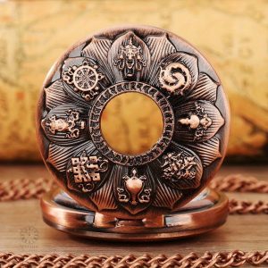 Montre de poche en bronze rose au design classique