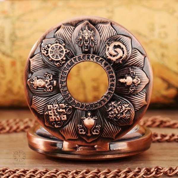 Montre de poche en bronze rose au design classique