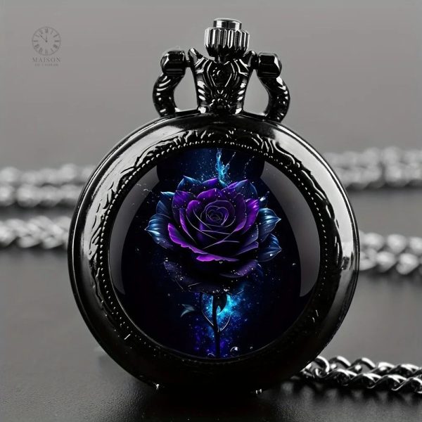 montre-gousset-design-rose-1 Montre Gousset Design Rose élégante et raffinée