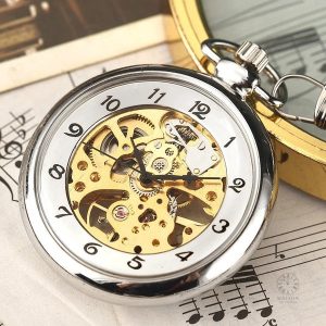 Montre Gousset Argentée au design classique
