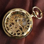 Montre Gousset Squelette en acier inoxydable