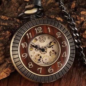 Montre gousset bois élégant mécanique