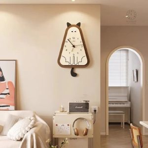 Pendule horloge en forme de chat décoratif