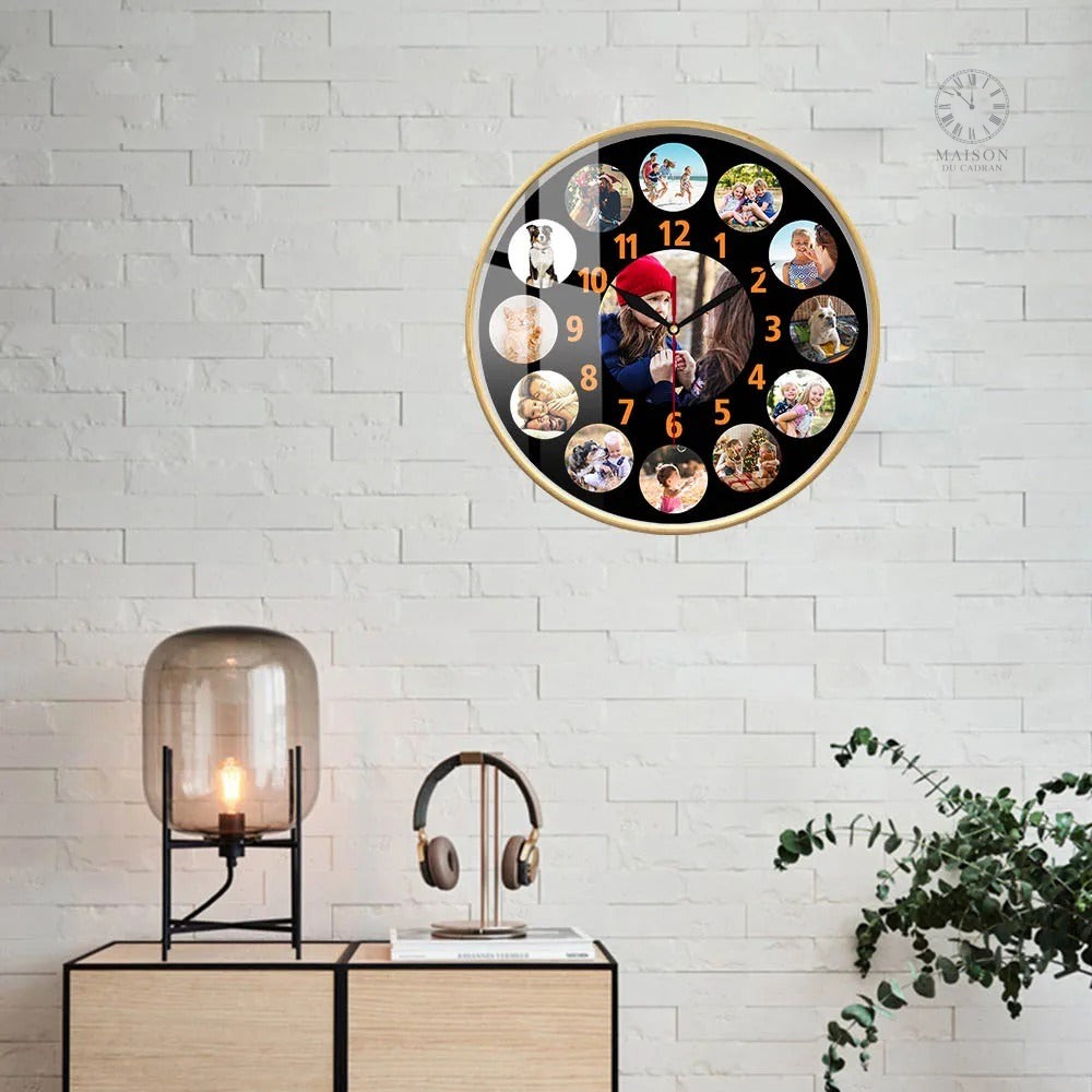 Horloge murale photo personnalisée originale