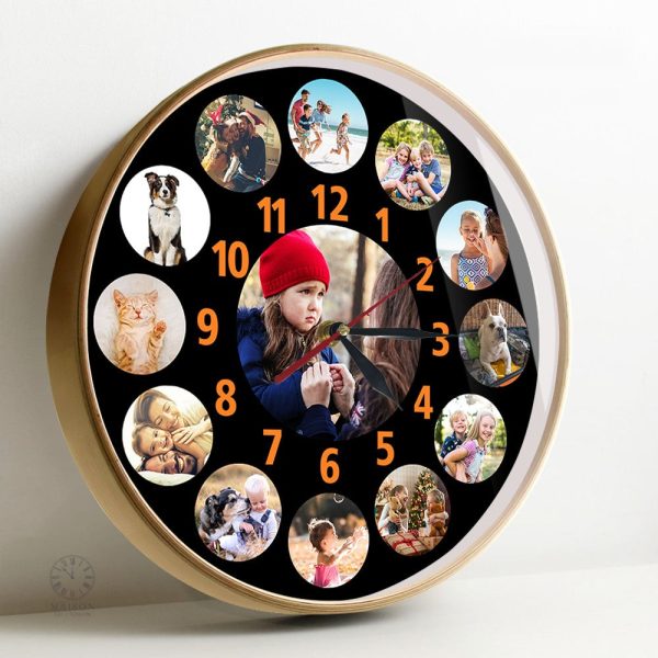 Horloge murale avec photo intégrée unique