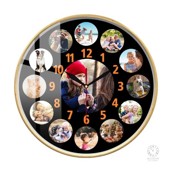 Horloge avec photo, accessoire décoratif original