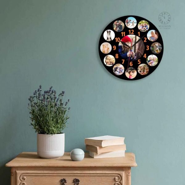 Horloge murale avec image, idée cadeau originale