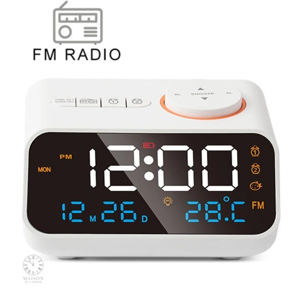 Radio réveil multifonction avec port USB de chargement
