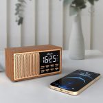 Radio Réveil Bluetooth en bois