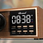 Réveil Bluetooth design en bois