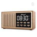 Radio Réveil en bois avec affichage numérique