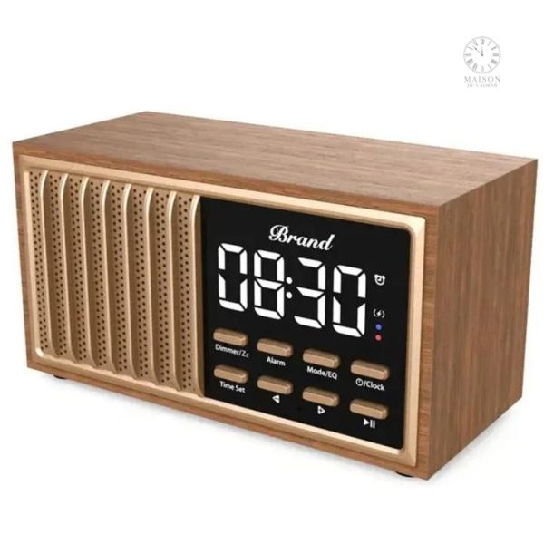 Réveil en bois Bluetooth pour chambre