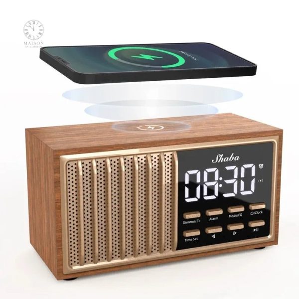 Radio-Réveil Bluetooth au design naturel