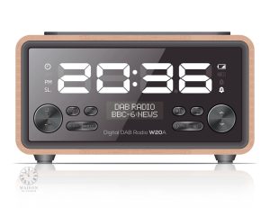 Radio réveil en bois naturel avec alarme