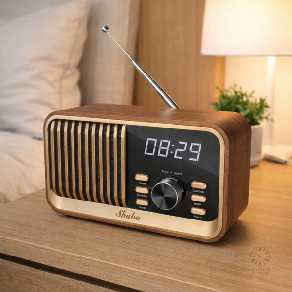 radio-reveil-bois-vintage-1 Radio Réveil Bois Vintage élégant et fonctionnel