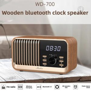 Réveil vintage en bois, parfait pour une décoration classique