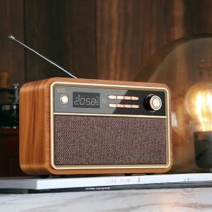 Radio Réveil Vintage en Bois