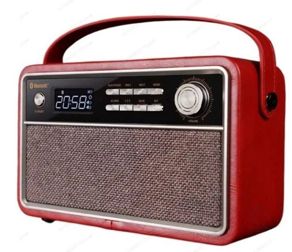 Radio réveil au design intemporel en bois