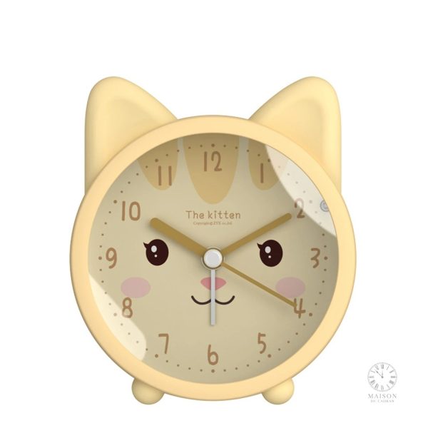 Réveil décoratif chat, accessoire de chambre fun