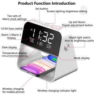 Lampe de chevet multimode avec alarme et lumière