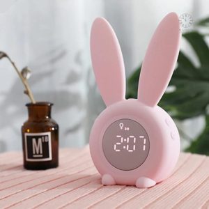 Réveil Lapin pour enfants, design amusant et coloré