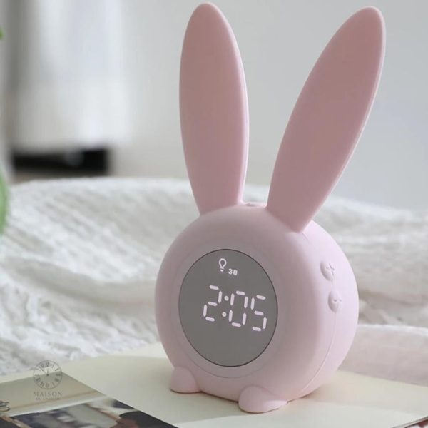 Réveil enfant en forme de lapin, idéal pour les petits