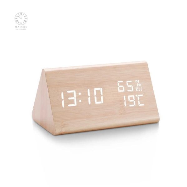 Réveil design en bois naturel pour la chambre
