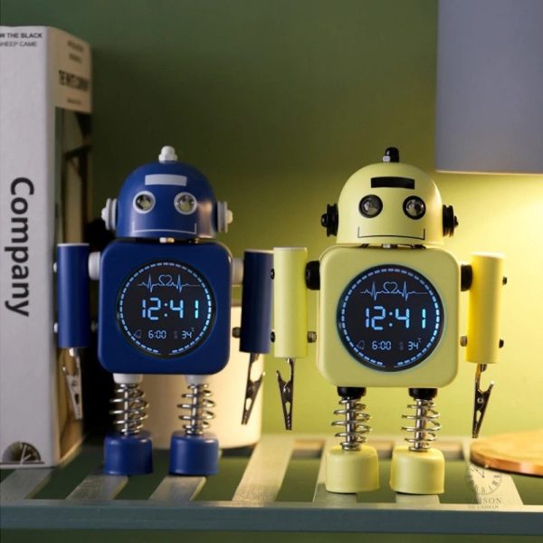 Réveil robotique avec affichage numérique